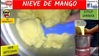 ¿COMO HACER NIEVE CASERA RECETA TUTORIAL PARA HACER NIEVE GARRAFA SABOR MANGO FACIL [upl. by Ahsikyw]