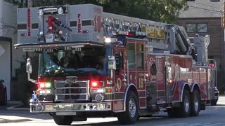 Skokie Fire Department Tower Ladder 16 Responding ￼ [upl. by Kral913]