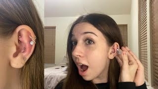 Piercing my cartilage at home  Helix piercing [upl. by Nabal]