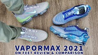 Nike Air Vapormax 2021 FK Grey Liquid Lime On Feet Review amp Comparison DH4084 003 [upl. by Deonne]