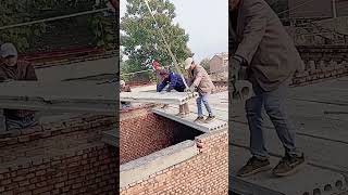 Hollow cement board roof installation process for brick house [upl. by Eimor112]