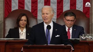 2024 State of the Union Biden says no billionaire should pay lower tax rates than a teacher [upl. by Yrrab]