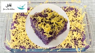 Ube Biko with Cheese  How to make Biko JoeCooking [upl. by Aneroc]