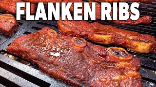 Beef Flanken Ribs Smoked On The Camp Chef Woodwind WiFi Pellet Grill [upl. by Silverstein590]