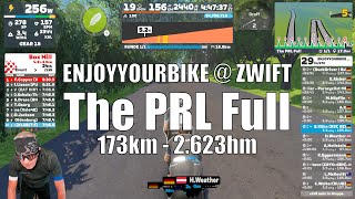 ENJOYYOURBIKE  ZWIFT  The PRL Full  173km 2623hm [upl. by Nesto645]