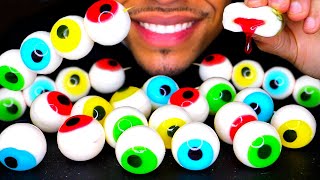 ASMR GUMMY EYES JELLY TROLLI GLOTZER COLORFUL EYEBALLS CANDY MUKBANG EATING NO TALKING [upl. by Alanson868]