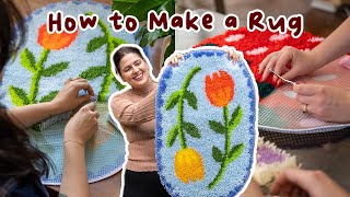 How to Latch Hook for Beginners Making a Latch Hook Rug [upl. by Tumer627]