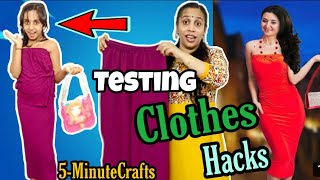 TESTING OUT VIRAL CLOTHES Hacks by 5MinuteCrafts  FUNNY 😂🤣😄👍 [upl. by Lorry]