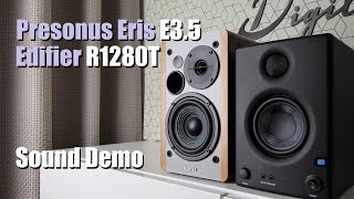 Presonus Eris E35 vs Edifier R1280T  Sound Demo w Bass Test [upl. by Asseneg156]