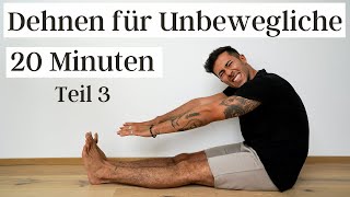 DEHNEN FÜR UNBEWEGLICHE Teil 3  20 Minuten Stretching für Anfänger amp Männer [upl. by Saimerej]