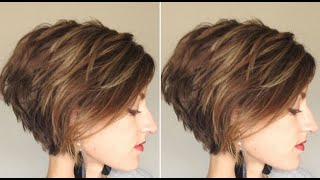 Pixie bob haircut step by step  Layered bob cut  Textured bob haircut [upl. by Trebron]