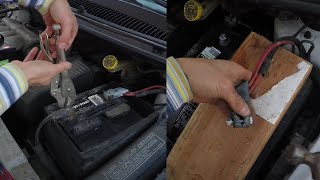 How To Remove A Badly Corroded Car Battery Replace With New [upl. by Gamin]