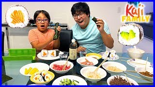 Making Homemade Sushi Challenge for Dinner [upl. by Kal]