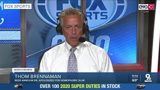 Reds broadcaster Brennaman apologizes for using homophobic slur during broadcast [upl. by Allerym]