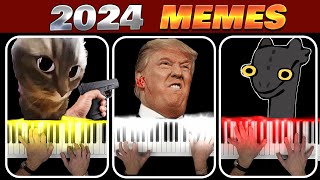 2024 MEME SONGS on PIANO [upl. by Rolecnahc]