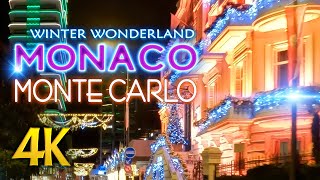 Christmas Magic in Monaco A Glittering Night Drive Through Montecarlo  4K Winter Wonderland [upl. by Notsahc]