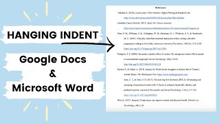 How to Format a Hanging Indent in 3 Seconds Google Docs and Microsoft Word Tutorial [upl. by Akerley]