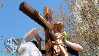 Standing Outdoor Crucifix  Construction amp Installation [upl. by Clementis]