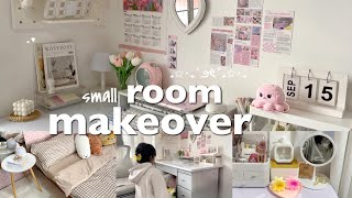 aesthetic room makeover 🌸 korean amp pinterest inspired new desk setup shopee finds coquette  tour [upl. by Eitsud]