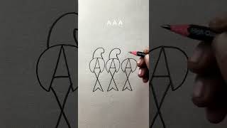 Simple Birds drawing with A A A [upl. by Irrok]