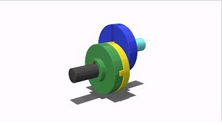 Oldham Coupling Mechanism Animation in Solidworks [upl. by Elleina]