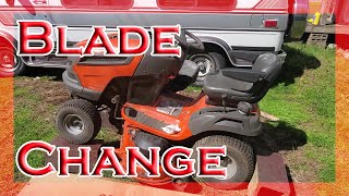 Change Blades on Husqvarna YTH24K48 Lawn Tractor [upl. by Gilead274]