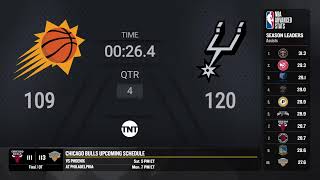 Phoenix Suns  San Antonio Spurs  TNT Live Scoreboard [upl. by Amoeji27]