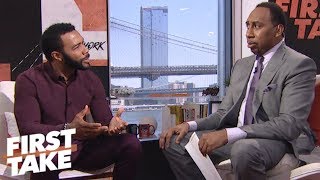 Stephen A and Omari Hardwick talk ‘Power’ and Georgia football  First Take  ESPN [upl. by Anileva913]