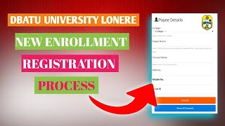 New enrollment registration dbatu university  How To Fill Enrollment Form  DSY  New Admission [upl. by Auqinat]