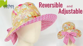 How to Make a Sunhat  Reversible with Back Bow  DIY Hat [upl. by Nnahaid]