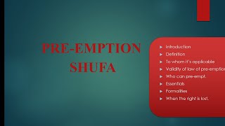 Preemption Shufa Under Muslim Law [upl. by Nagar388]