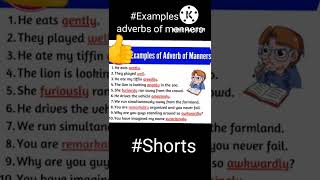 Adverbs of manners examplesLearnEnglish in oneminuteEnglishgrammar shortsDaily English Learning [upl. by Strephonn]