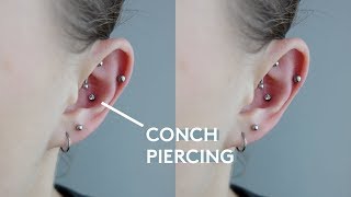 My Conch Piercing Experience  Pain Cleaning amp Healing [upl. by Floridia]