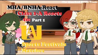 MHABNHA Reacts  Class 1A Reacts UA Sports Festival fights  Part 12  Gacha [upl. by Biles]