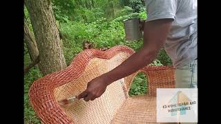 Wicker chair restoration with Polyurethane [upl. by Toh]