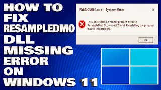 How To Fix ResampleDmoDLL is Missing Error in Windows 1110 Solution [upl. by Agueda]