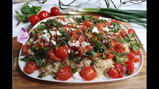 Das beste Kuskus Rezept aller Zeiten I Erfrischendes Kuskus mit einer leckeren Tomaten Feta Soße [upl. by Erik]