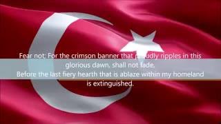 Turkish National Anthem with english subtitles [upl. by Aileme441]