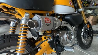 Honda Monkey  Unbox Install and Amazing Sound of the Yoshi Exhaust  Yoshimura RS3 Install [upl. by Adall969]