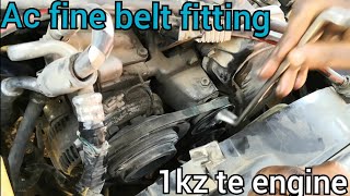 Toyota 1kz te engine fine belt install [upl. by Enehs]