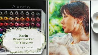 Karin Brushmarker PRO Review Unboxing and Tutorial [upl. by Ludeman392]