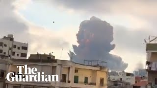 Beirut explosion footage shows massive blast shaking Lebanons capital [upl. by Jedlicka]