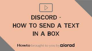 Discord  How to send a text in a box [upl. by Ahsiri]