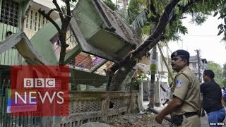 Moment Nepal earthquake hit  BBC News [upl. by Nnyl]