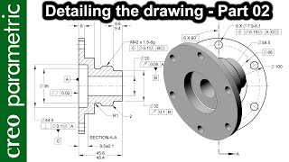 Drawing Detailing in Creo Parametric with GDampT Part02 Drawing Views and Dimensions [upl. by Slaby380]