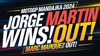 Jorge Martin Wins MotoGP Mandalika 2024 Marc Marquez Out [upl. by Dorrahs]