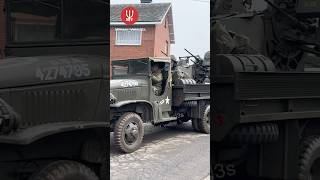 Meat Grinder 💥 on GMC Truck 🚛 M45 Quadmount ww2 armytruck military vehicles wwii truck army [upl. by Kimitri]