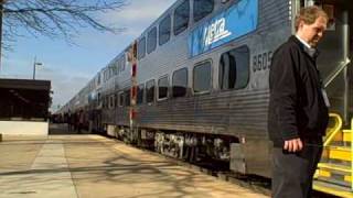 Metra with Cool Conductor and BNSF worker [upl. by Llenaej]