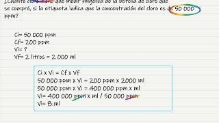 Cálculo de concentraciones de desinfectantes [upl. by Eirrek]