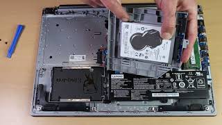 Adding SSD to Laptop Lenovo Ideapad 52015IKB SATA3 Adapter Hard Drive Caddy Laptop Disassemble [upl. by Anitnatsnok]